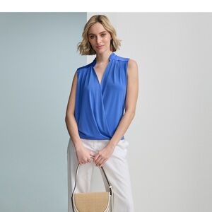 Calvin Klein Women's Sleeveless Faux Wrap Top